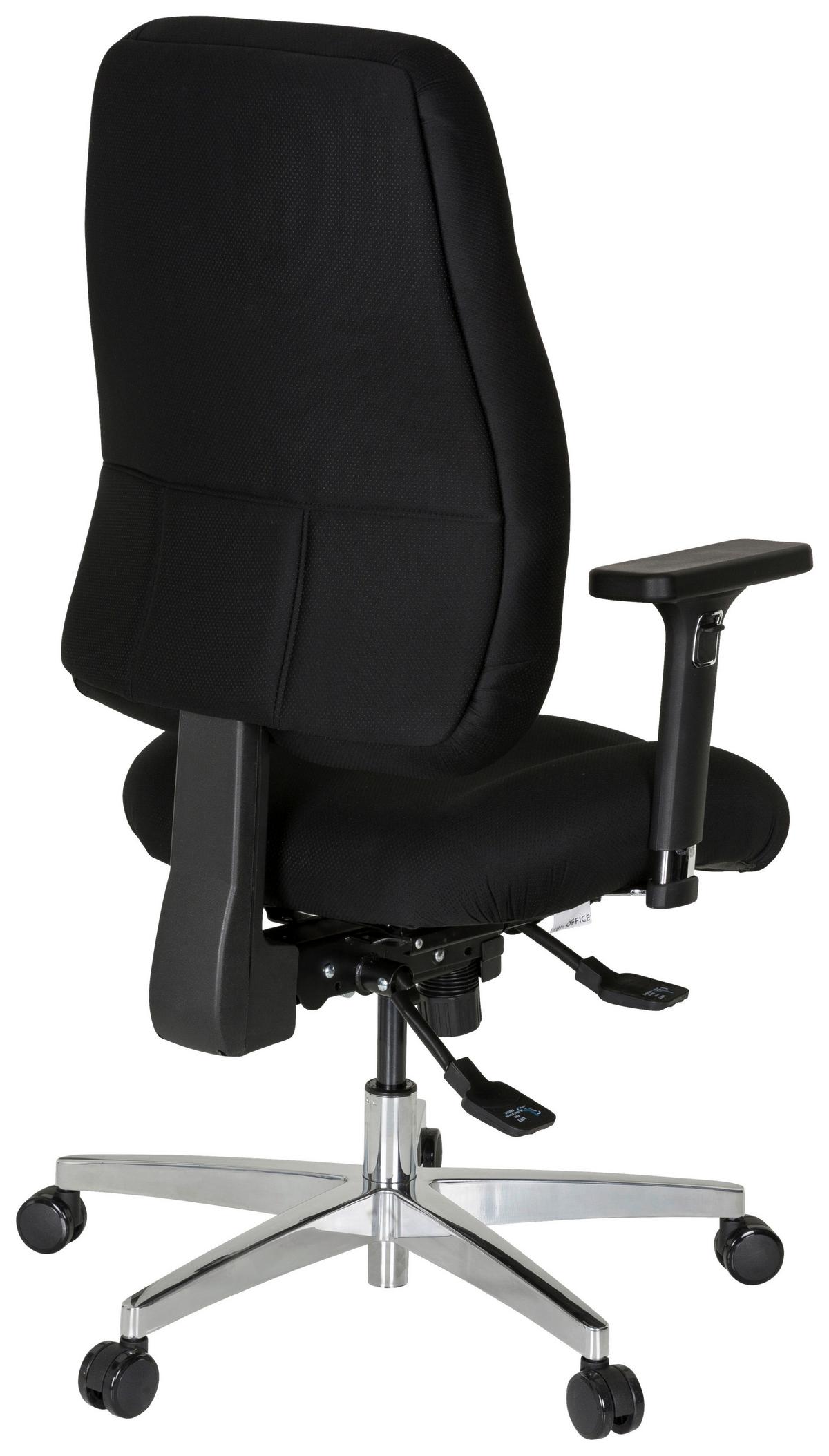 Bürostuhl Zenit Comfort Schwarz Bis 120 Kg - Silberfarben/Schwarz, Basics, Kunststoff/Textil (66/107/67cm) - MID.YOU