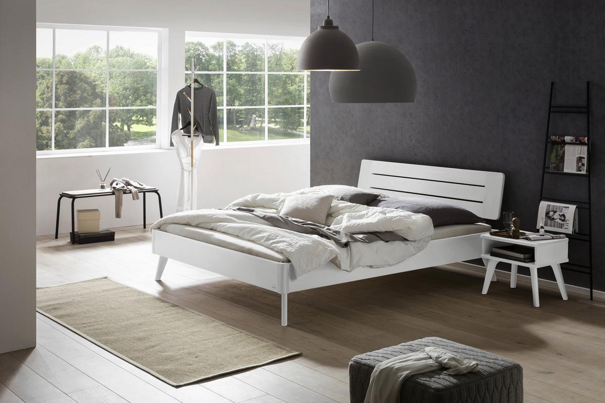 Nachtkästchen Lounge, Weiß B: 48 Cm - Weiß, Design, Holzwerkstoff (48/38/42cm) - Hasena