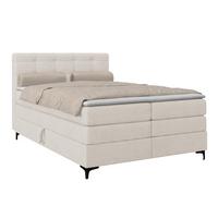 Boxspringbett MITTO Creme 140x200 cm - Creme/Schwarz, KONVENTIONELL, Textil/Metall (140/200cm)