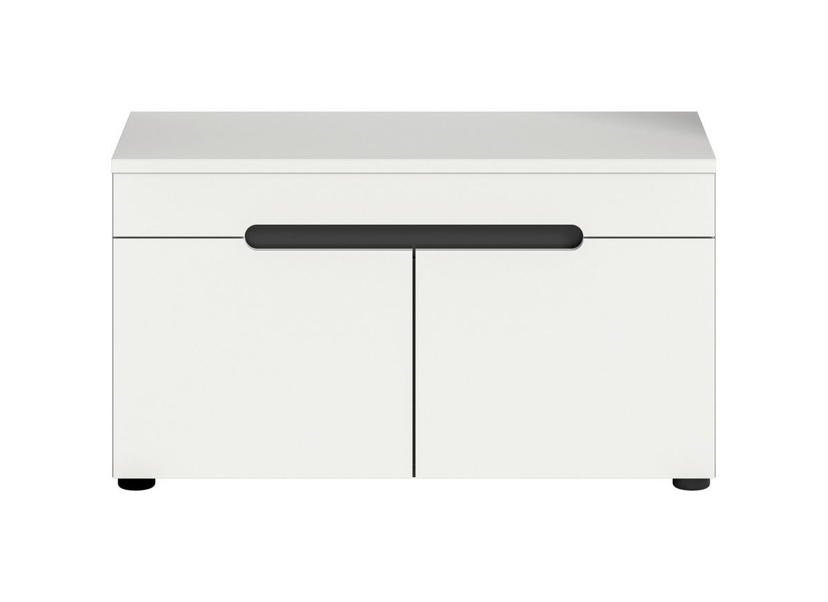 Sitzbank Canu Grau/Weiß B: 80 cm - Schwarz/Weiß, Design, Holzwerkstoff (80/45/37cm) - Livetastic