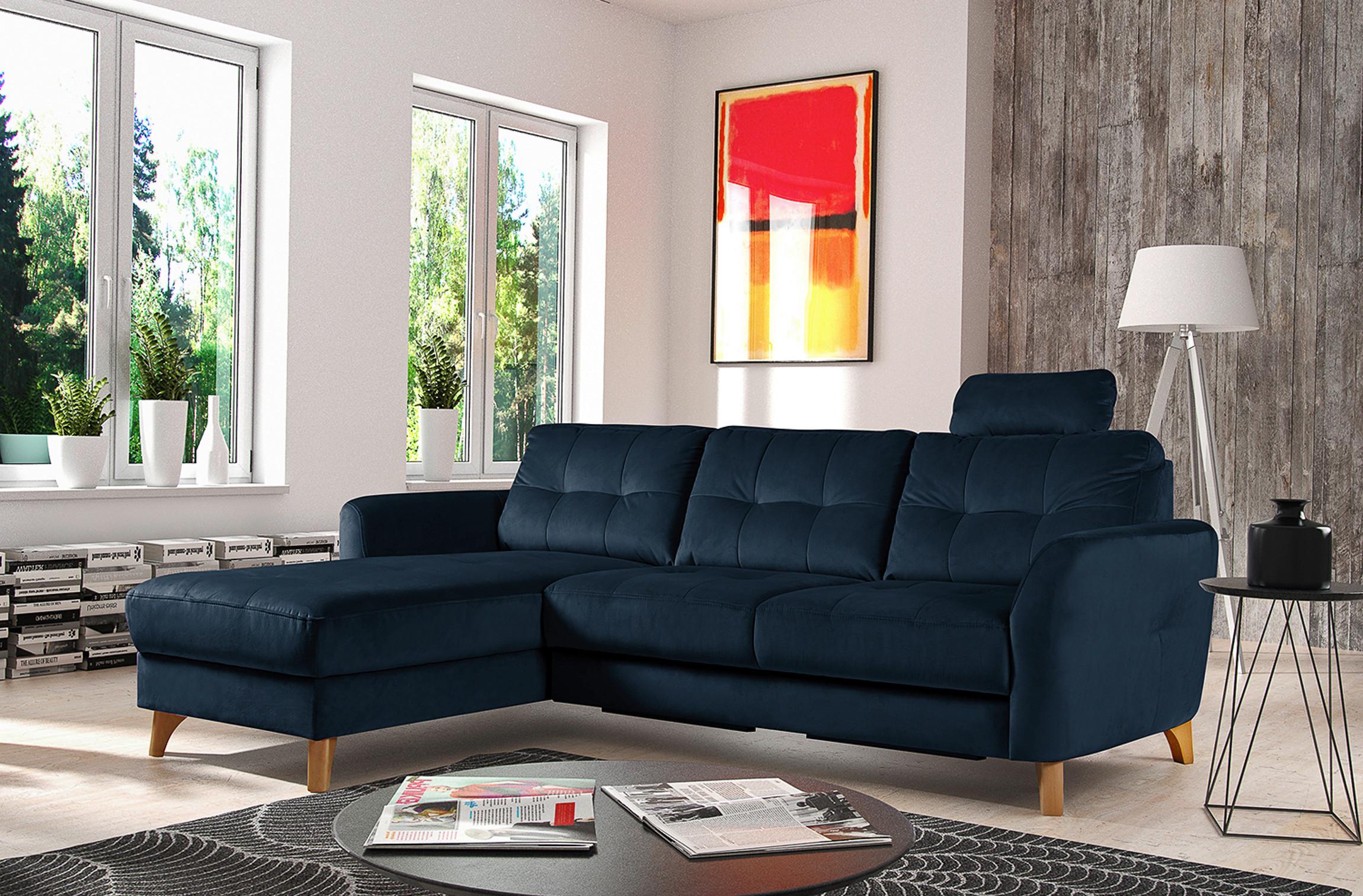 Kopfstütze Nordic Dunkelblau B: 43 cm - Dunkelblau, Design, Textil (43/18/15cm) - Livetastic