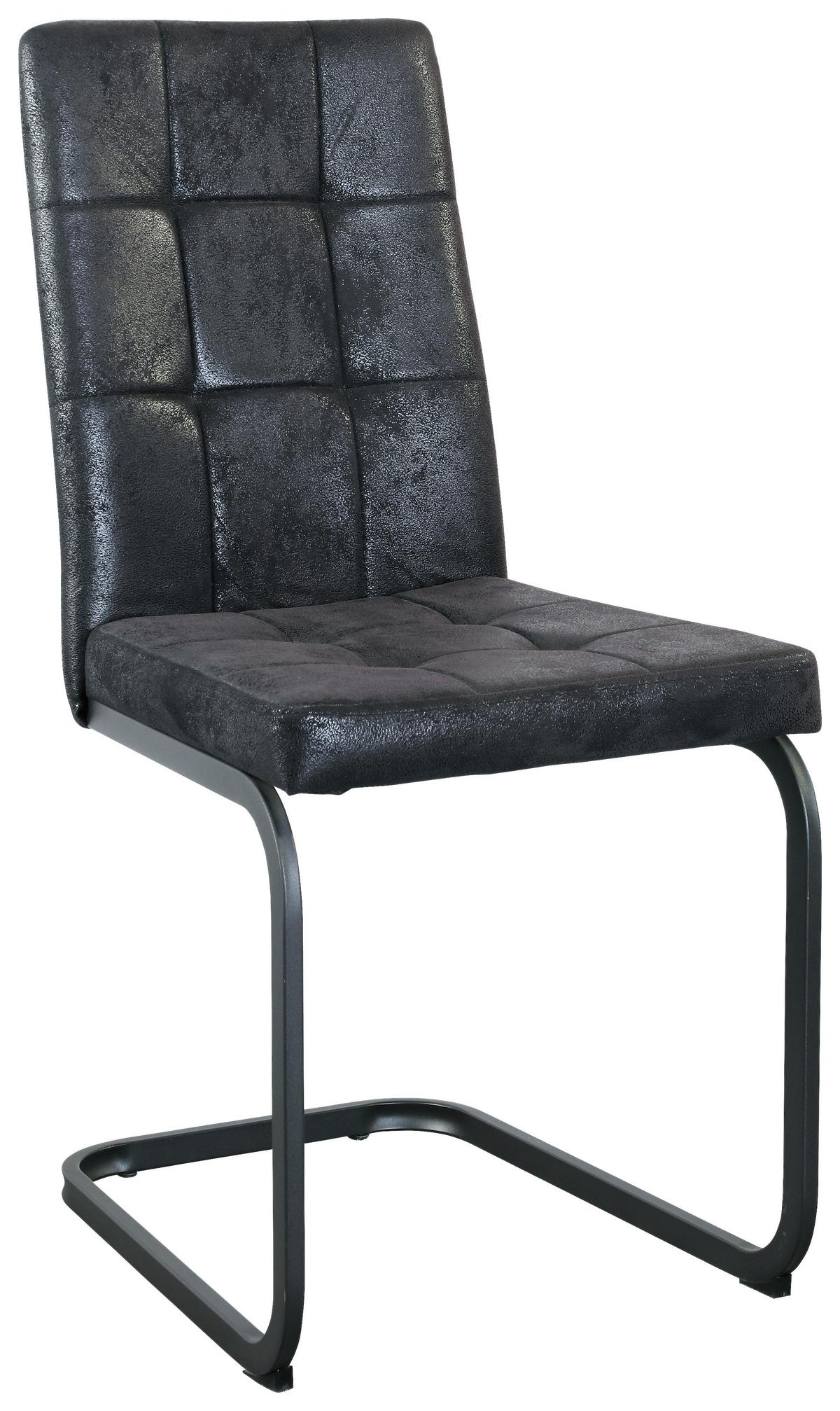 Esszimmerstuhl Radal Textil Schwarz - Schwarz, MODERN, Textil/Metall (43/92/56cm) - MID.YOU