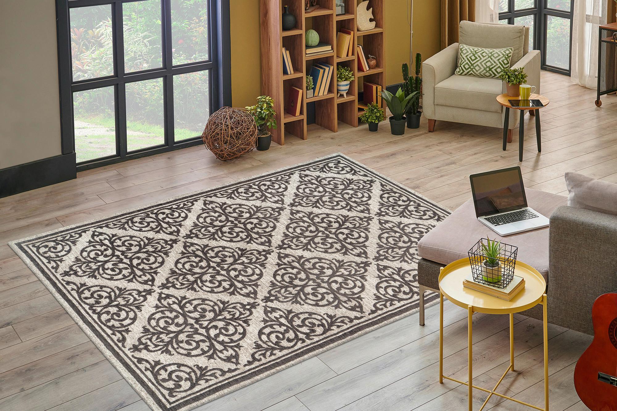 Flachwebeteppich Davio 100 - Grau, KONVENTIONELL, Textil (120/170cm)