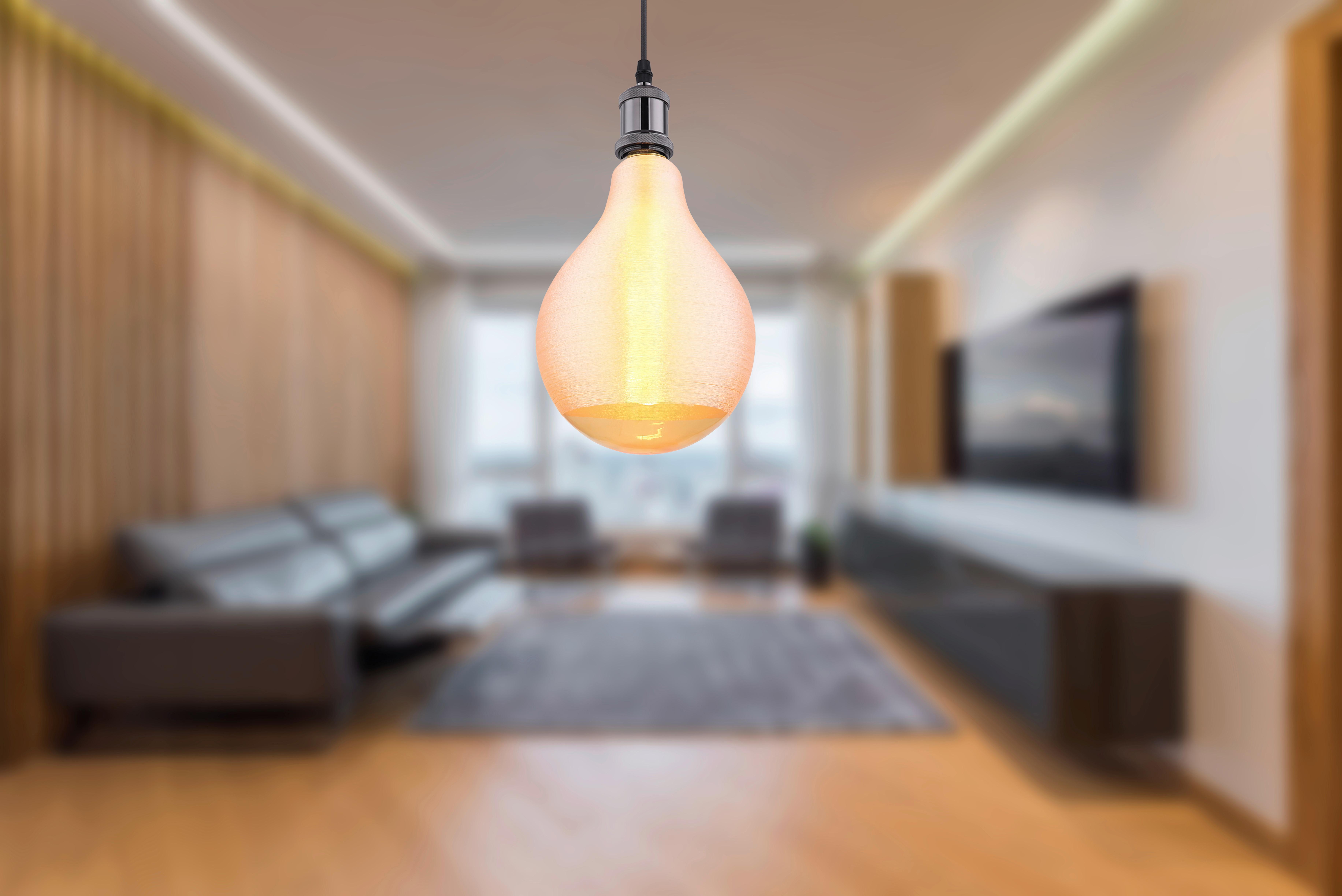 LED-Leuchtmittel 11537a - Messingfarben/Orange, Basics, Glas/Metall (13/21cm) - Globo