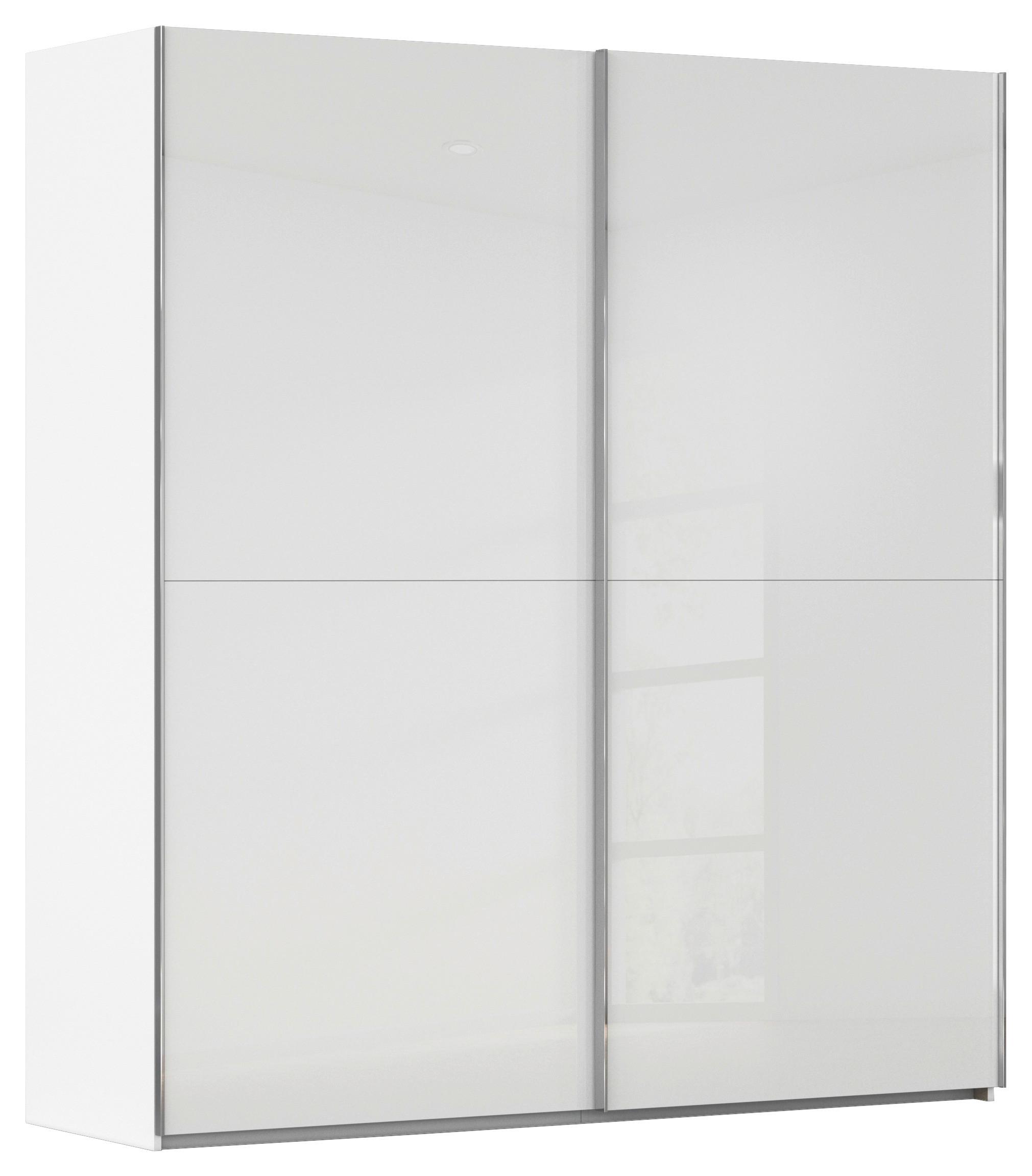 Šatníková skriňa FIFTY - biela/chrómová, Konventionell, kov/kompozitné drevo (201/223/66cm)