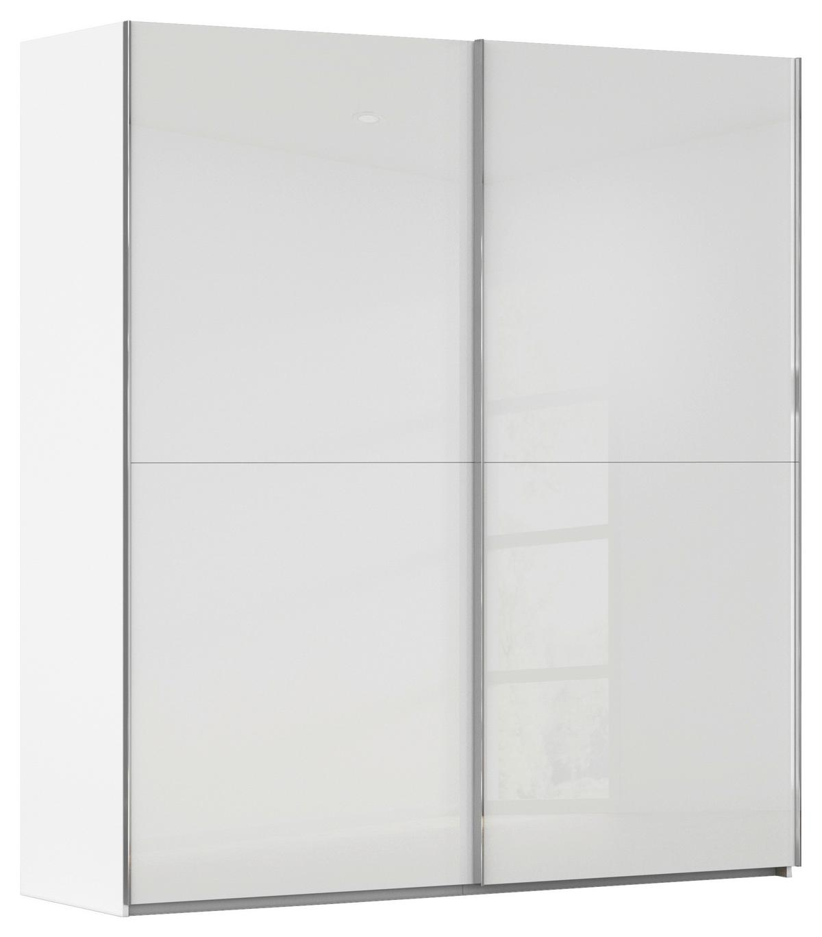 Šatníková skriňa FIFTY - biela/chrómová, Konventionell, kov/kompozitné drevo (201/223/66cm)