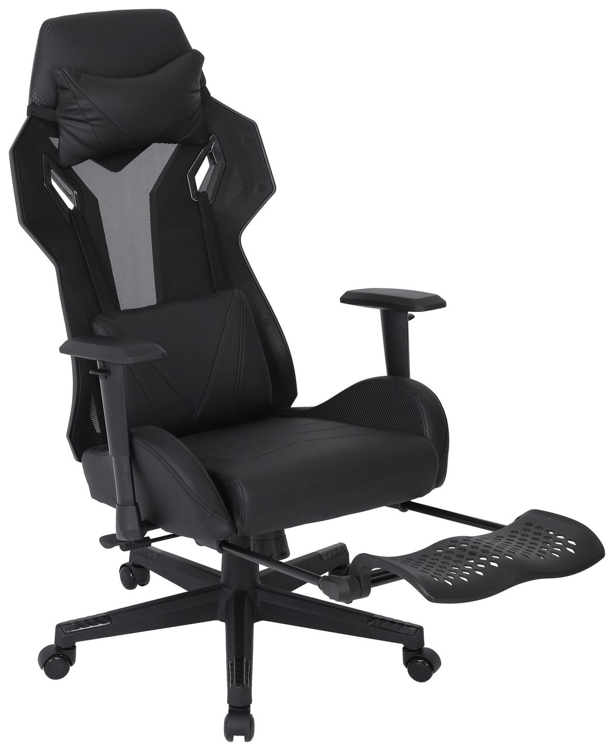 Gamingstuhl Sorrent - Schwarz, LIFESTYLE, Holz/Kunststoff (70/122-130/61.5cm) - MID.YOU