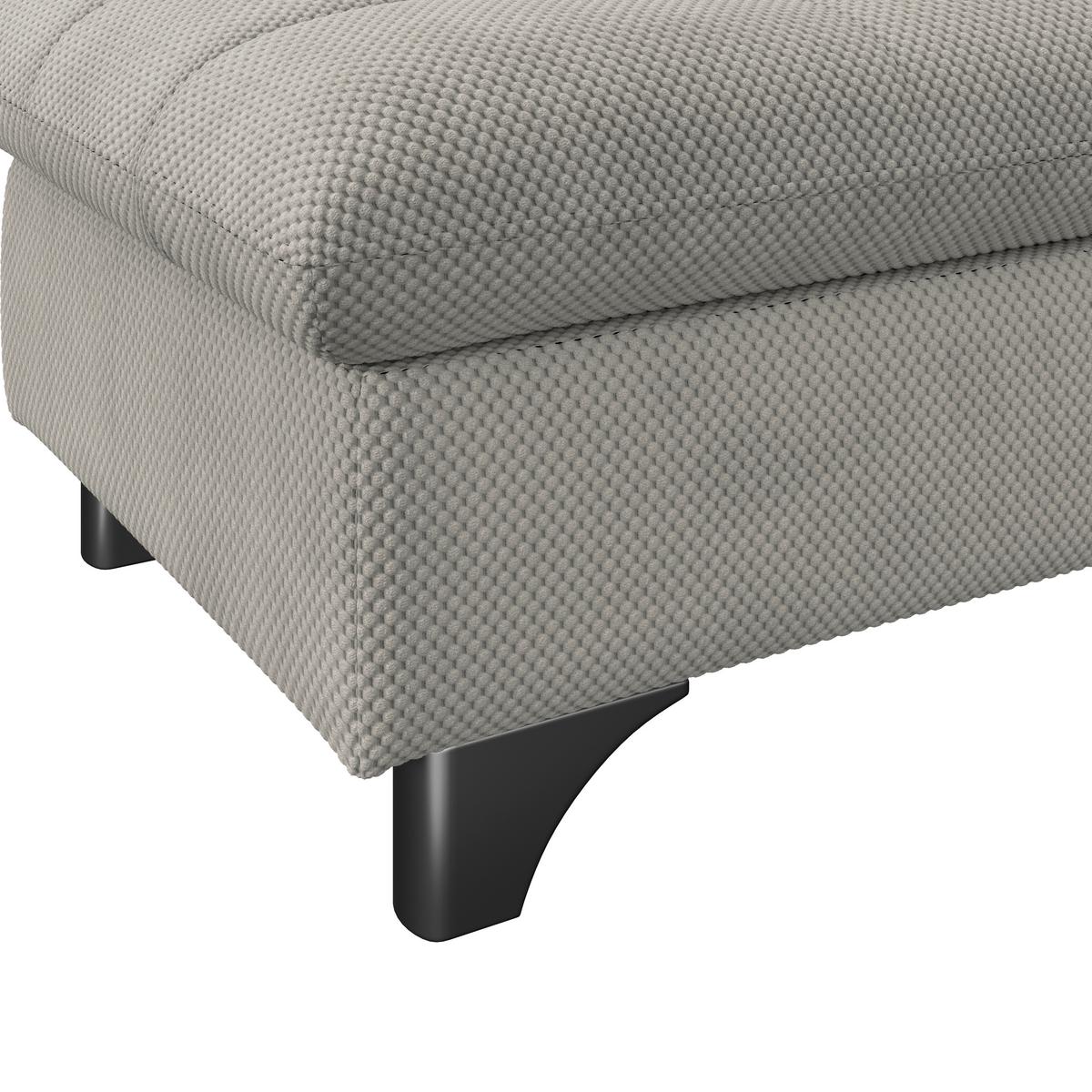 Hocker Gemini Dunkelgrau, B: 108cm - Taupe/Chromfarben, KONVENTIONELL, Textil (108/46/108cm)
