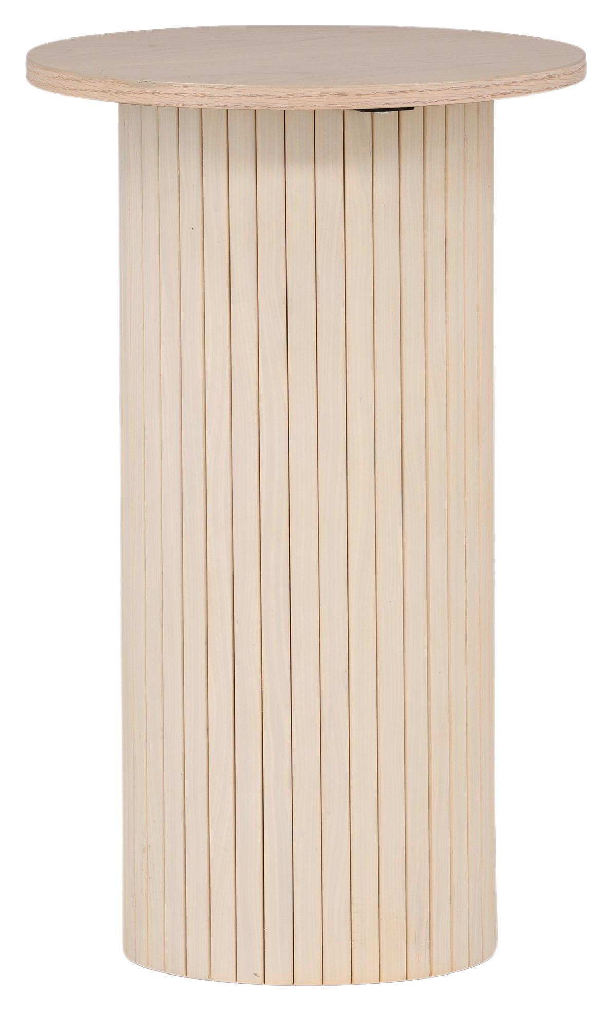 Beistelltisch Bianca - Beige/Weiß, Design, Holzwerkstoff (40/40/65cm) - Livetastic