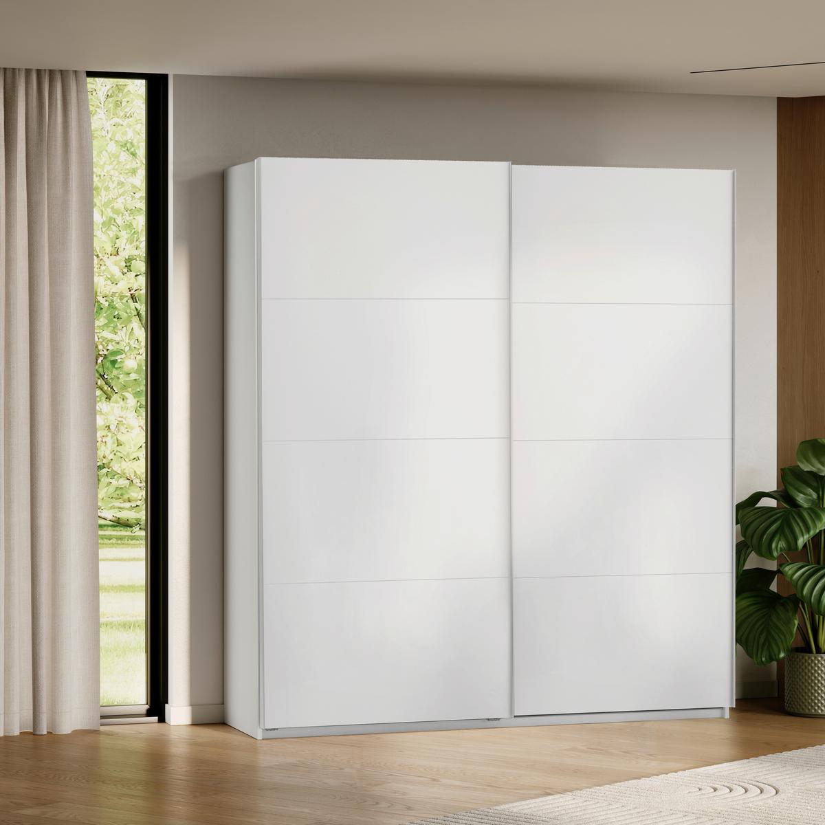 SCHIEBETÜRENSCHRANK Viva Weiß Hochglanz B: 200cm - Weiß Hochglanz/Weiß, MODERN, Holzwerkstoff (200/210/62cm) - P & B