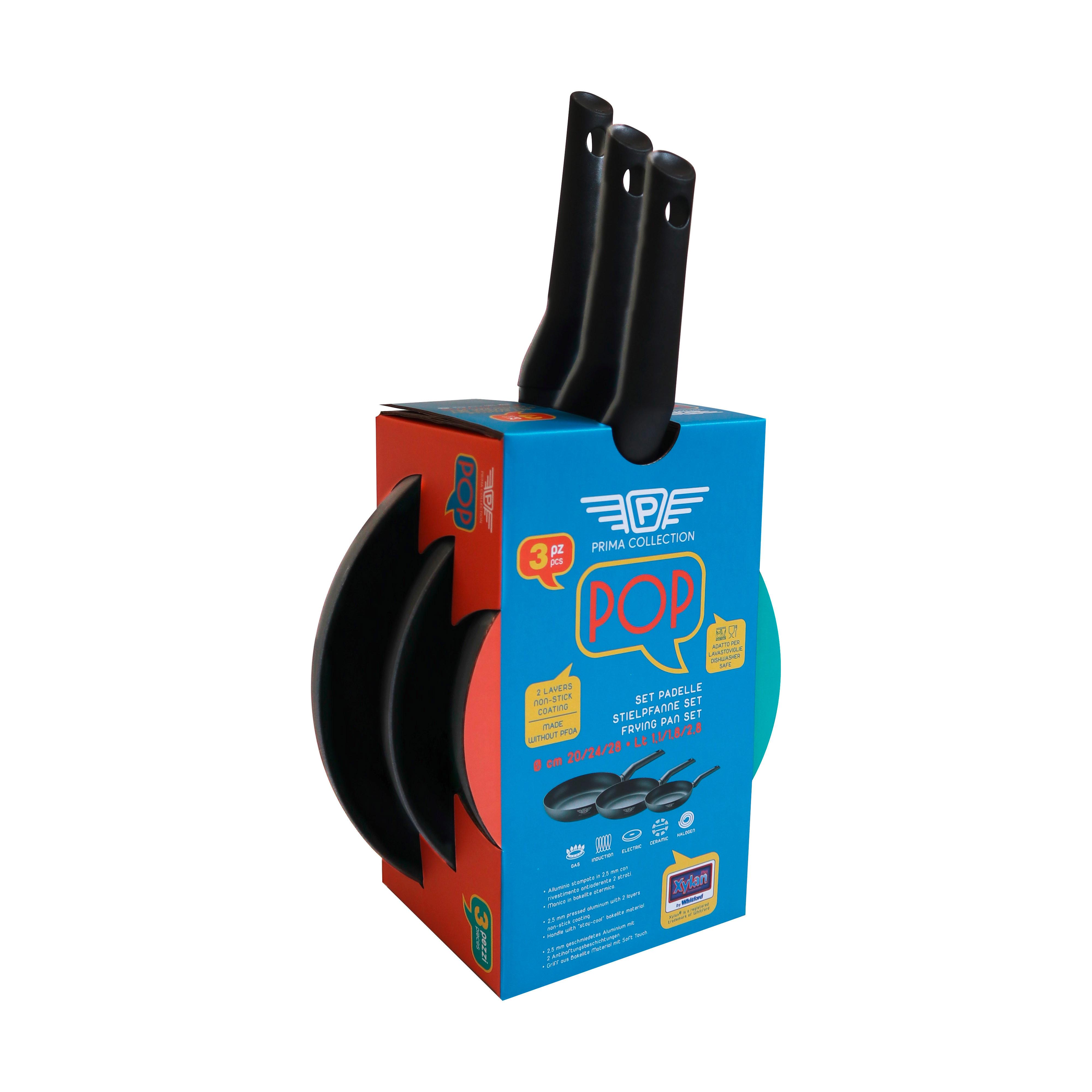 Pfannenset Pop 3-teilig Schwarz D: 20/24/28 Cm