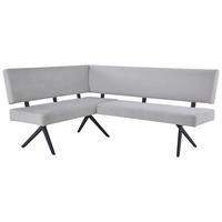 Eckbank Chios Cord Beige, S: 150x190 cm - Beige/Schwarz, KONVENTIONELL, Textil/Metall (190/150cm) - MID.YOU