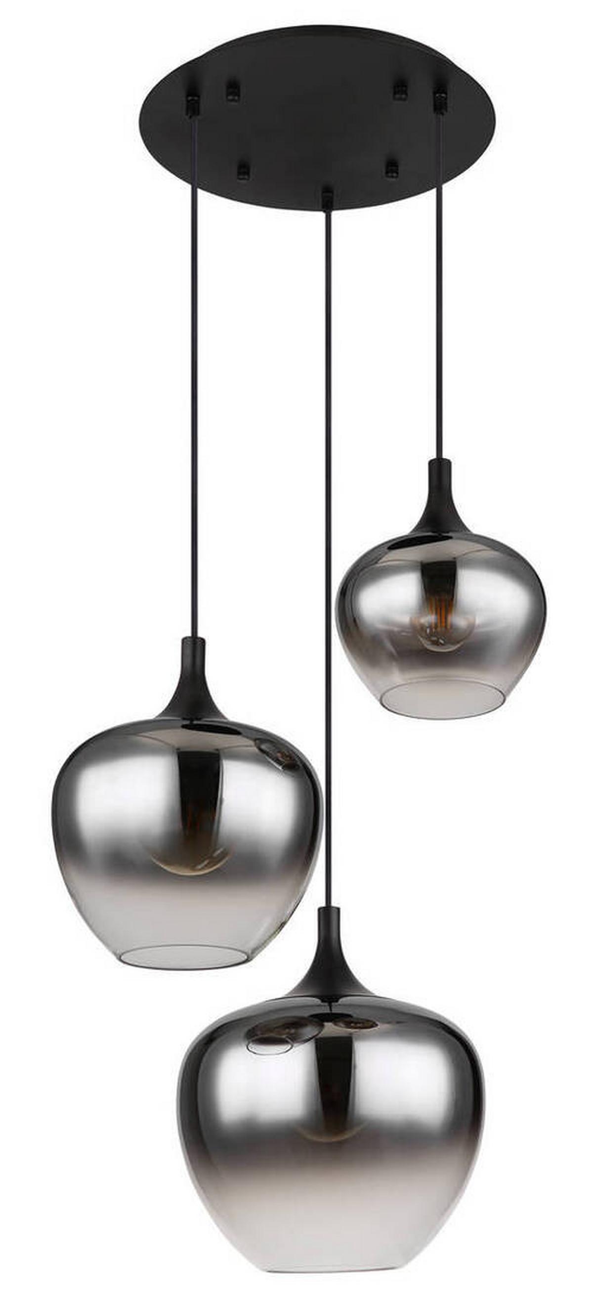 Függőlámpa 15548-3h  Maxy - fekete, Design, Üveg/fém (48/120cm) - Globo