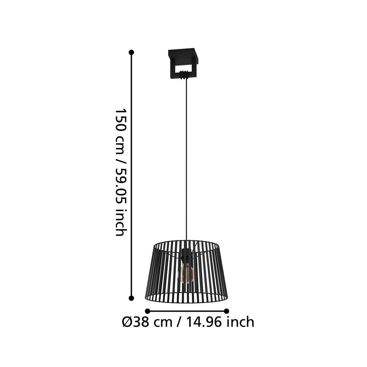 ZÁVĚSNÉ SVÍTIDLO BOGOTA - černá, Basics, kov (38/150cm) - Eglo
