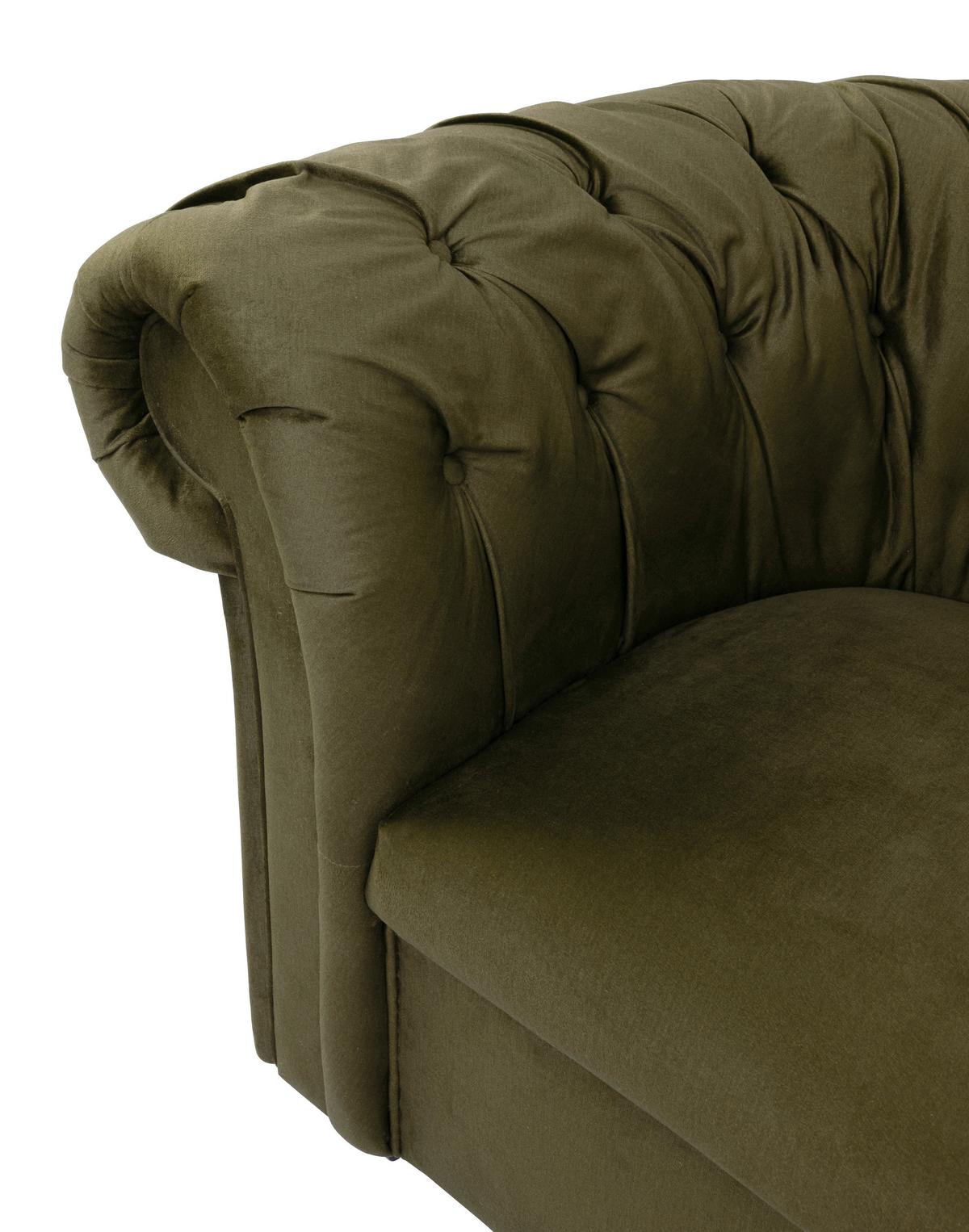 Chesterfield-sessel Cupido - Schwarz/Olivgrün, Design, Textil (114/78/91cm) - MID.YOU
