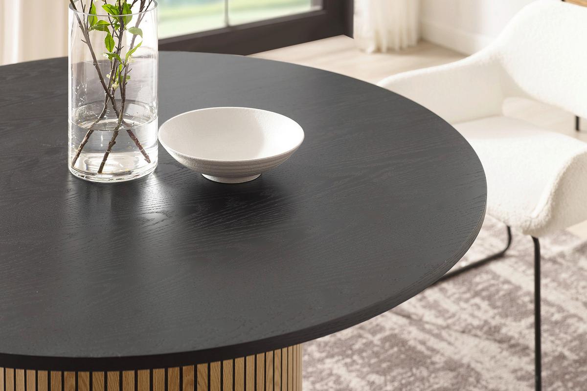 Esstisch Naturfarben/schwarz B: 120 Cm - Schwarz/Naturfarben, MODERN, Holz/Holzwerkstoff (120/120/75cm) - Livetastic