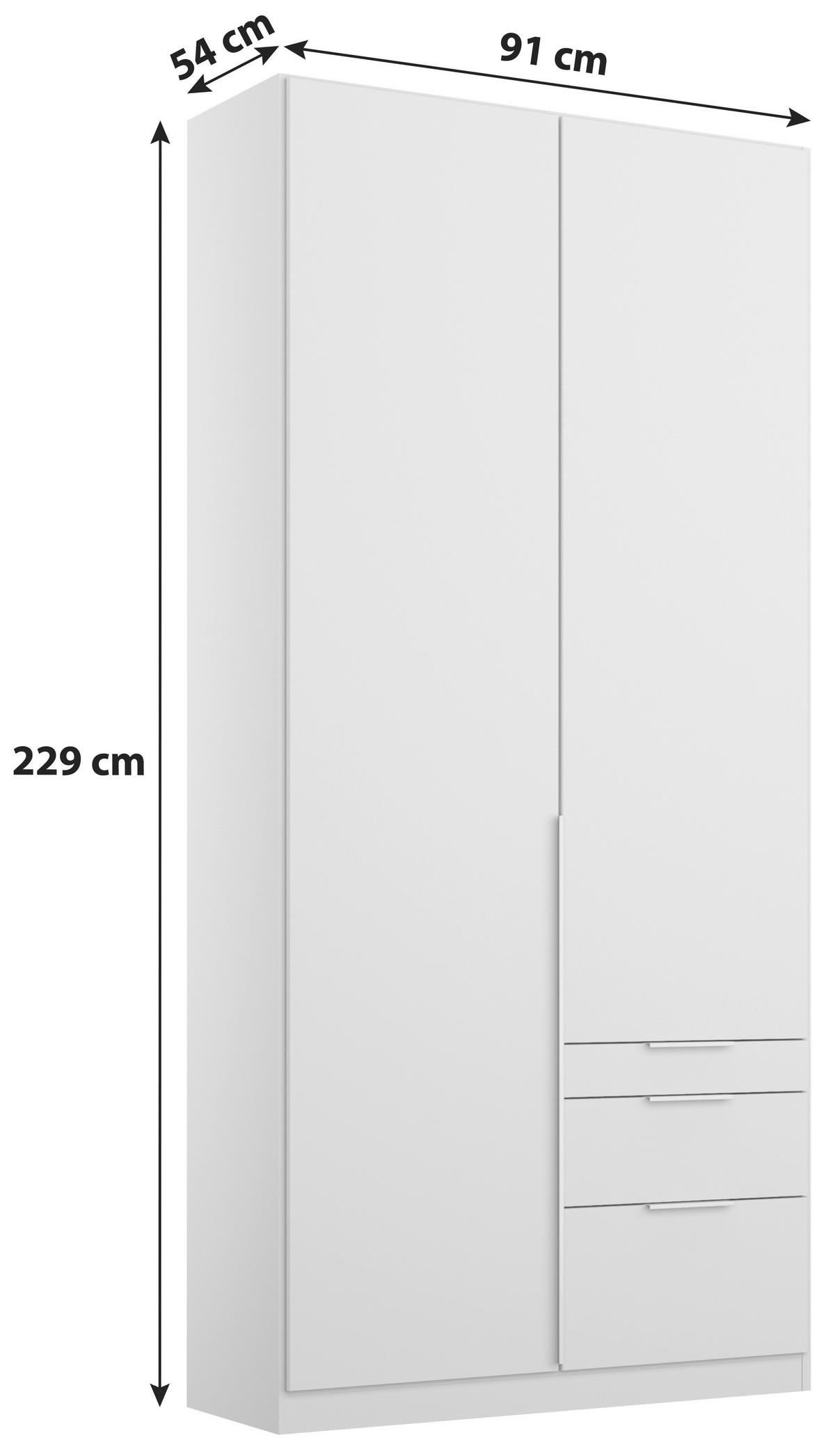Drehtürenschrank mit Laden 91 cm Alabama, Seidengrau - Hellgrau, MODERN, Holzwerkstoff (91/229/54cm)