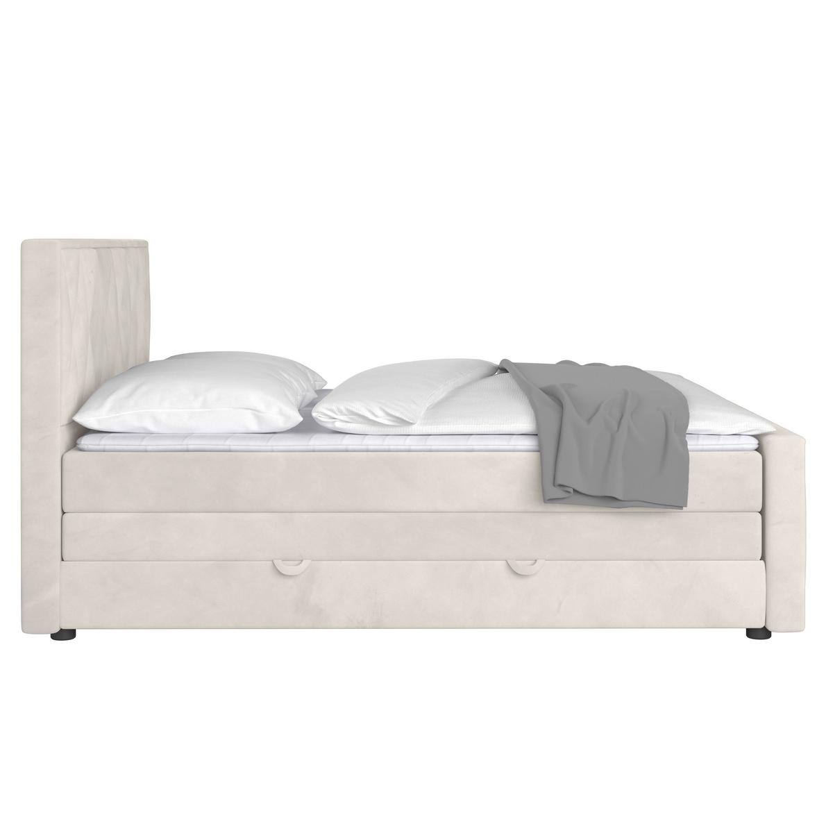 Boxspringbett mit Bettkasten Porto 180x200 cm Weiß - Schwarz/Weiß, MODERN, Karton/Holzwerkstoff (180/200cm) - MID.YOU