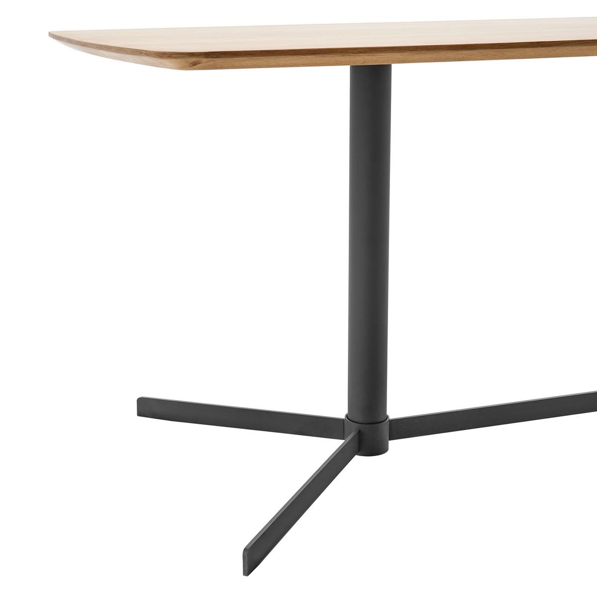 Jedálenský stôl dyha VALETTA 160 - čierna/farba duba, Modern, kov/drevo (160/90/76cm) - Premium Living