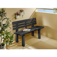 Gartenbank Kunststoff 2-Sitzer Genziana - Anthrazit, Basics, Kunststoff (110/71/52cm)