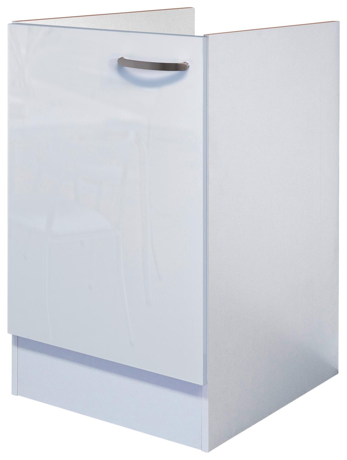 Spülenschrank Alba B: 50 cm Weiß ohne Arbeitsplatte - Weiß Hochglanz/Weiß, MODERN, Holzwerkstoff (50/82/57cm)