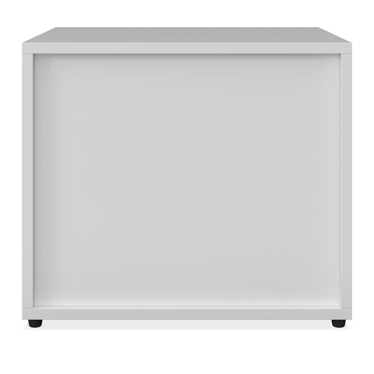 Noční stolek MICK - bílá/černá, Moderní, kompozitní dřevo/plast (46/40/40cm) - Modern Living