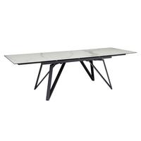 Esstisch Weiß L: 180 Cm - Schwarz/Weiß, Design, Keramik/Metall (180/95/76cm) - MID.YOU