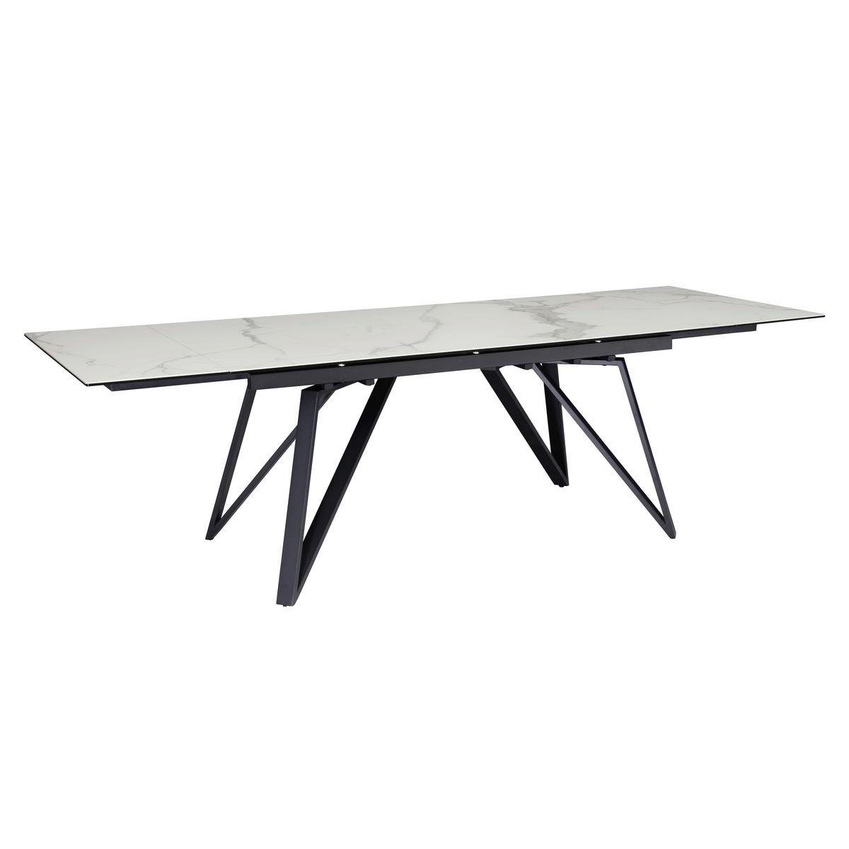 Esstisch Weiß L: 180 Cm - Schwarz/Weiß, Design, Keramik/Metall (180/95/76cm) - MID.YOU