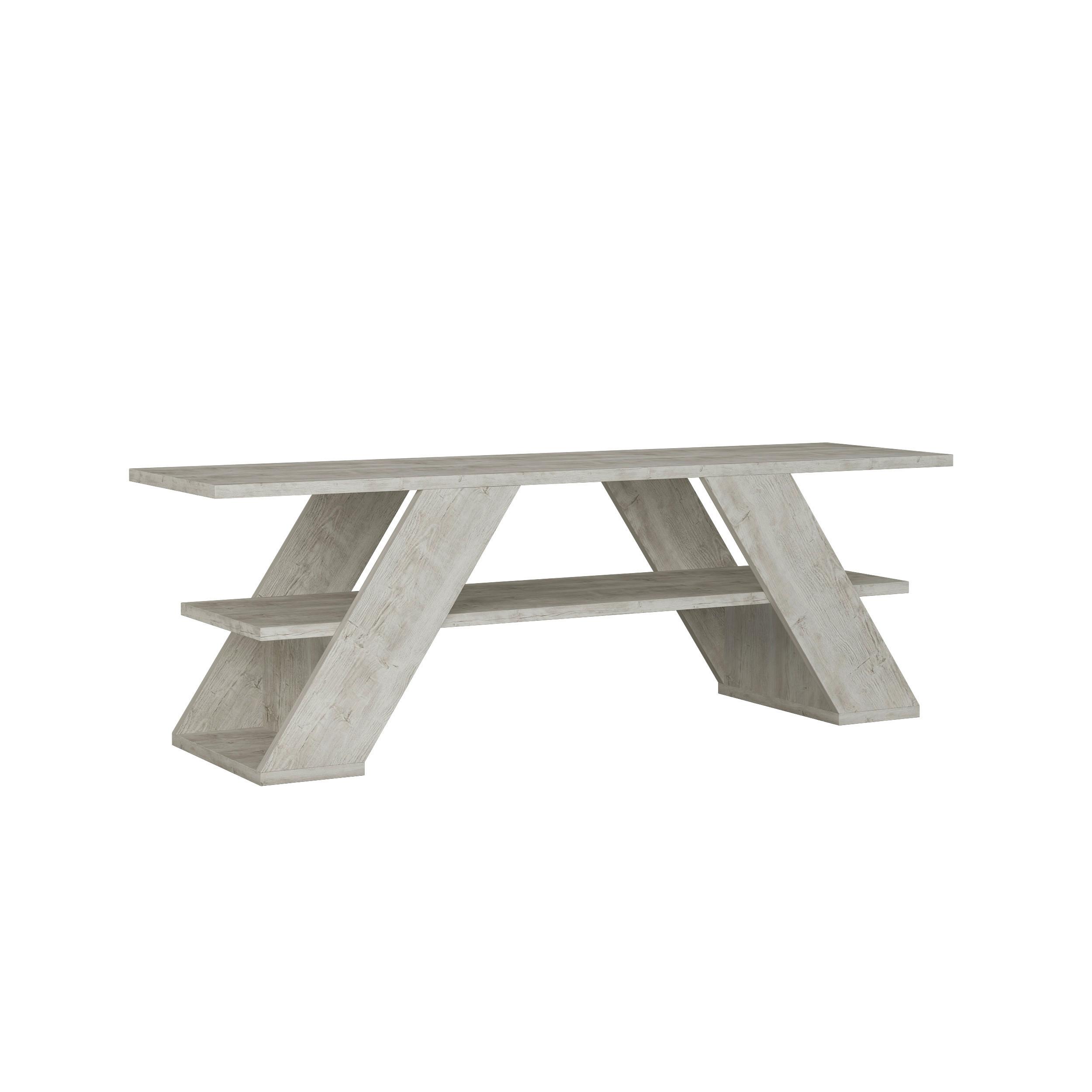 Phonotisch Farfalla, Grauweiß B: 120 Cm - Grauweiß, Design, Holzwerkstoff (120/33,5/40cm) - Livetastic