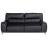 Dreisitzer-Sofa Frisco, Lederlook - Chromfarben/Schwarz, MODERN, Textil (210/92/96cm) - MID.YOU