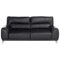 Dreisitzer-Sofa Frisco, Lederlook - Chromfarben/Schwarz, MODERN, Textil (210/92/96cm) - MID.YOU