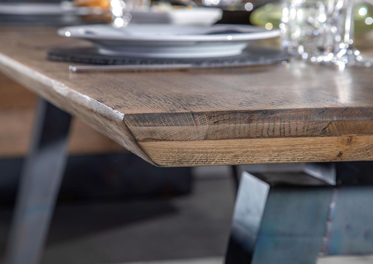 Esstisch Dexter - Graublau/Eichefarben, MODERN, Holz/Metall (240/100/77cm) - Livetastic