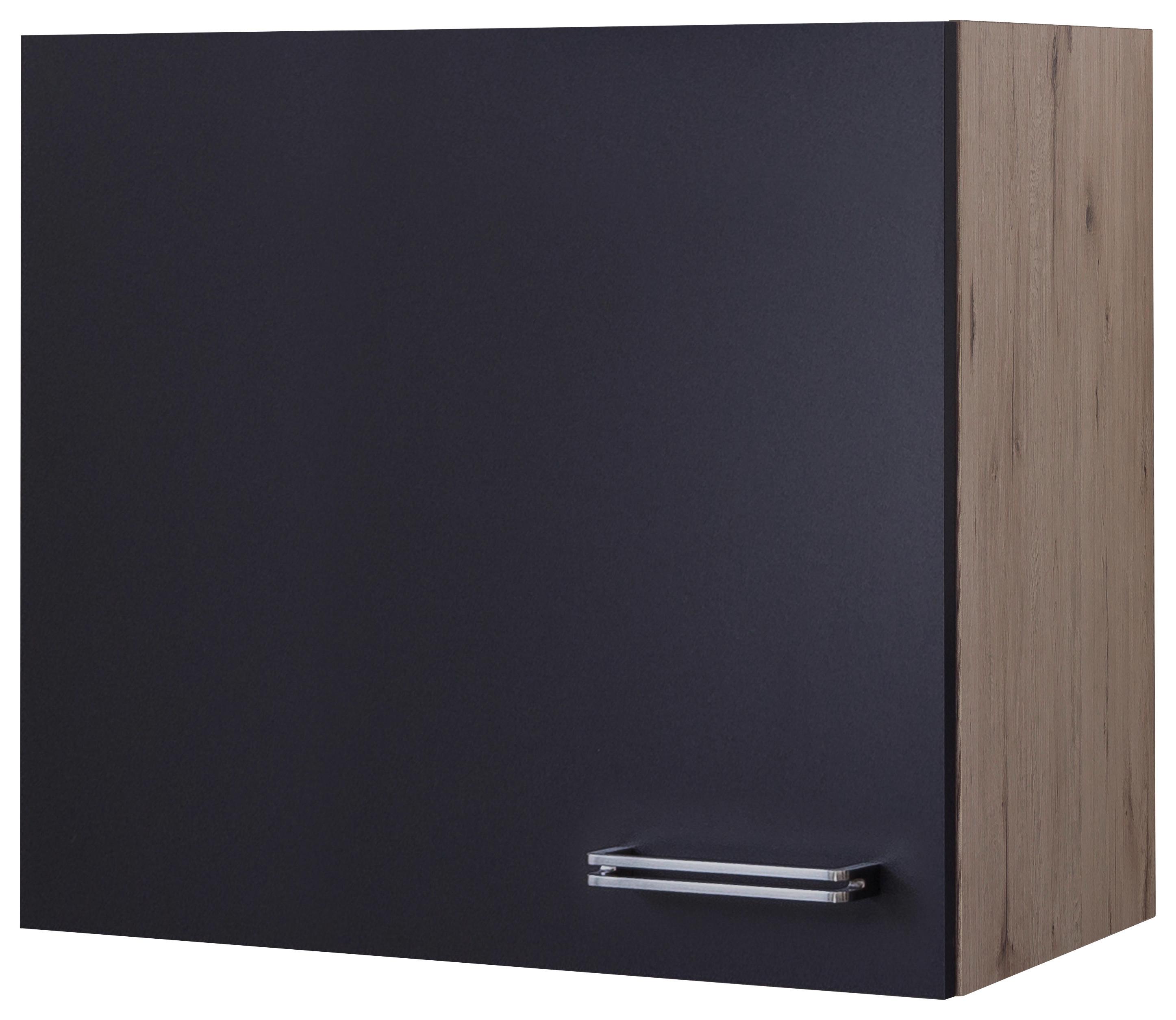 KUCHYŇSKÁ HORNÍ SKŘÍŇKA MILANO - barvy dubu/antracitová, Moderní, kov/kompozitní dřevo (60/54/32cm)