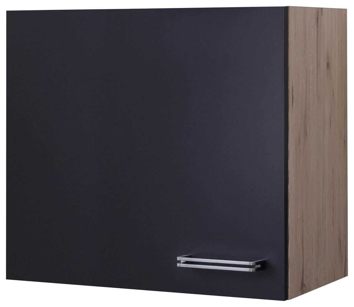 KUCHYŇSKÁ HORNÍ SKŘÍŇKA MILANO - barvy dubu/antracitová, Moderní, kov/kompozitní dřevo (60/54/32cm)