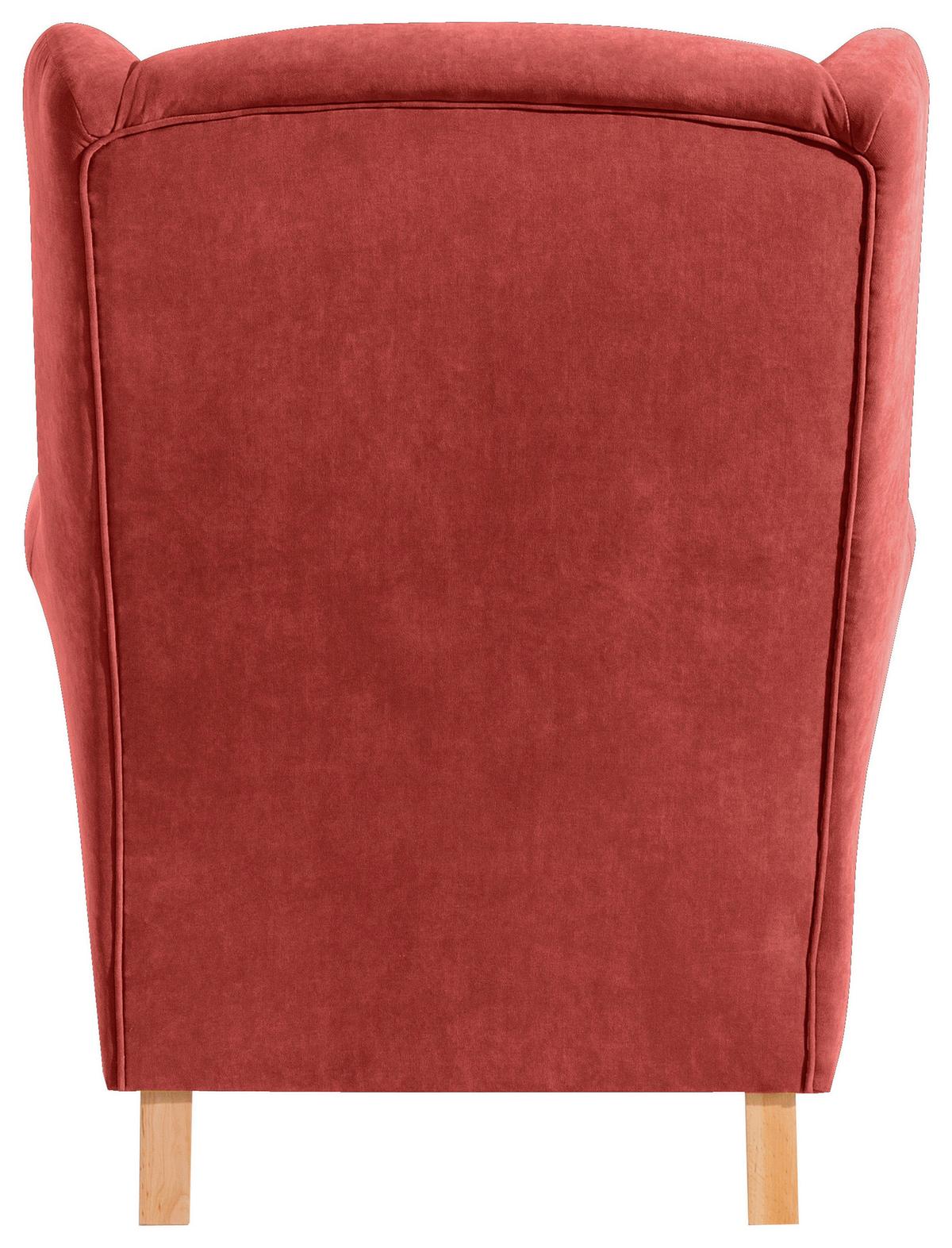 Ohrensessel Lorris - Buchefarben/Terracotta, Design, Textil (77/103/86cm) - Max Winzer