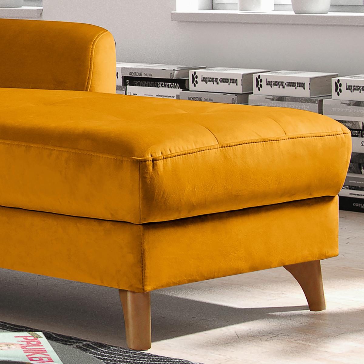 Ecksofa Nordic, Gelb S: 238x168 cm - Gelb/Buchefarben, Design, Textil (238/168cm) - Livetastic