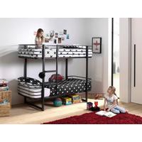 Etagenbett Mit Lattenrost 90x200 Cm Oscar, Schwarz - Schwarz, KONVENTIONELL, Metall (90/200cm) - Vipack