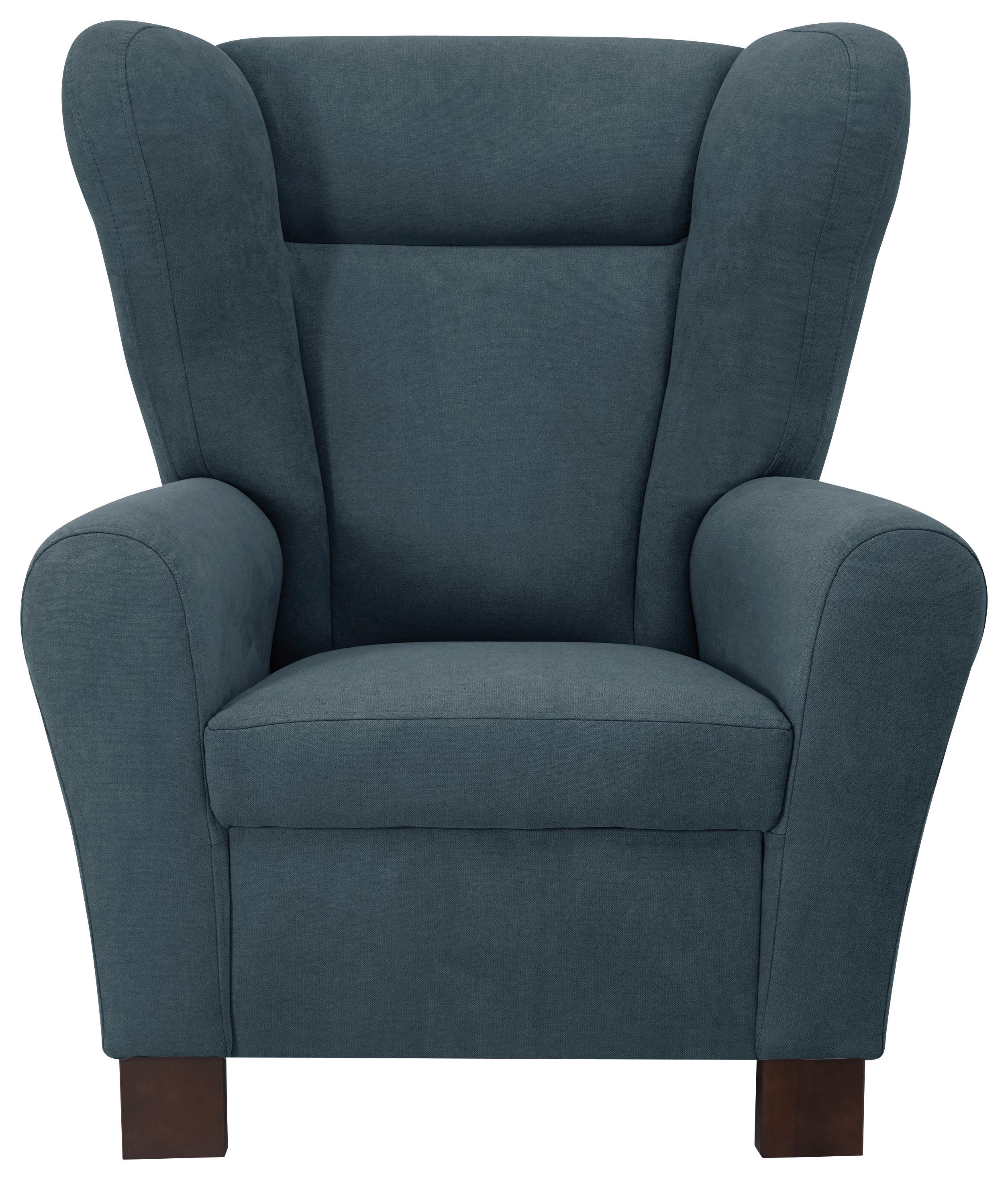 KRESLO UŠIAK CHANDLER - hnedá/modrosivá, Design, drevo/kompozitné drevo (95/109/97cm) - Ondega