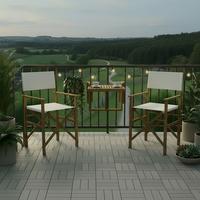 BALKÓNOVÁ ZOSTAVA STELLA - farba akácie/biela, Modern, drevo/textil (49,5/90/51cm) - Bessagi Garden