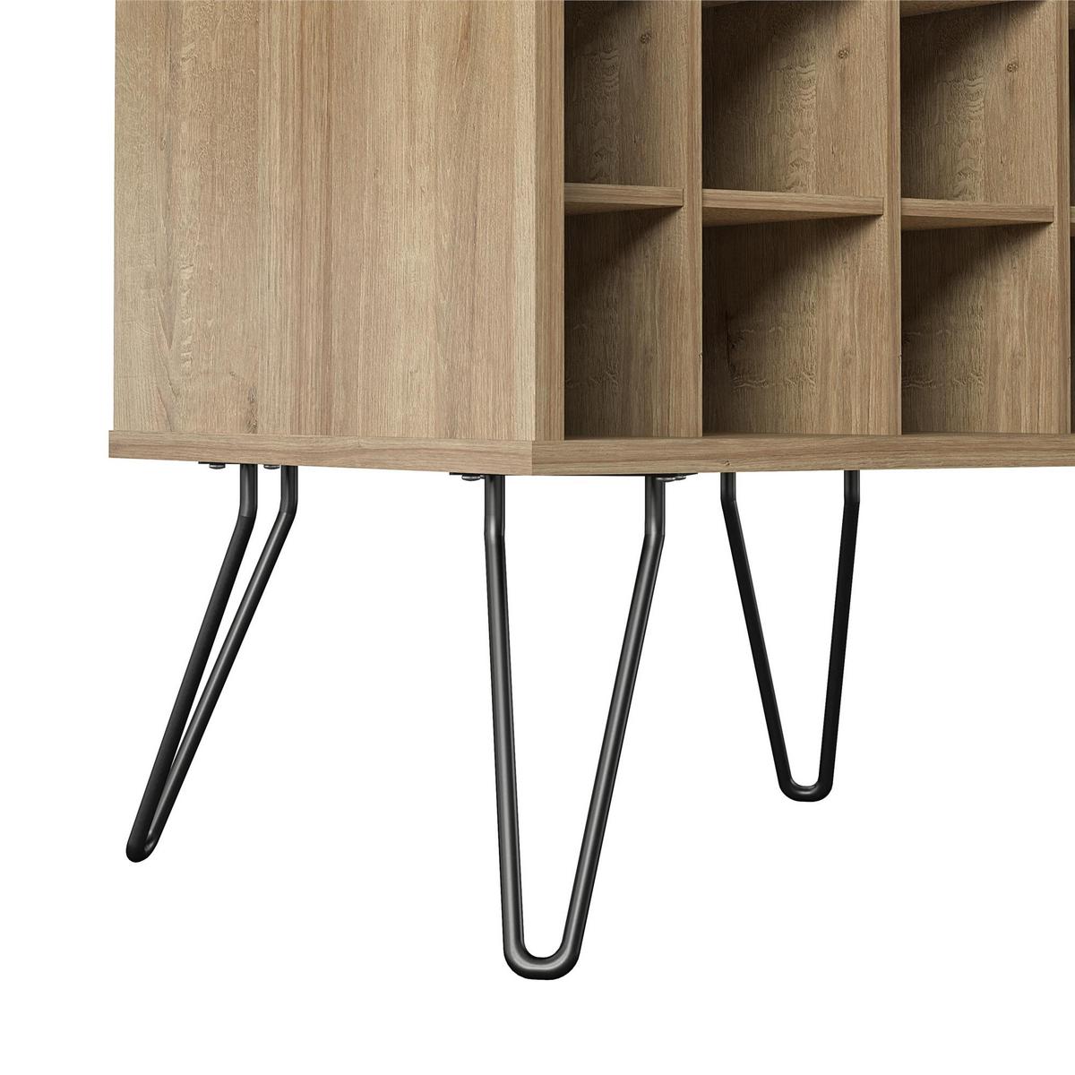 Weinregal Concord Braun 51 cm - Eichefarben/Schwarz, Design, Holzwerkstoff/Metall (51/80/45cm) - MID.YOU