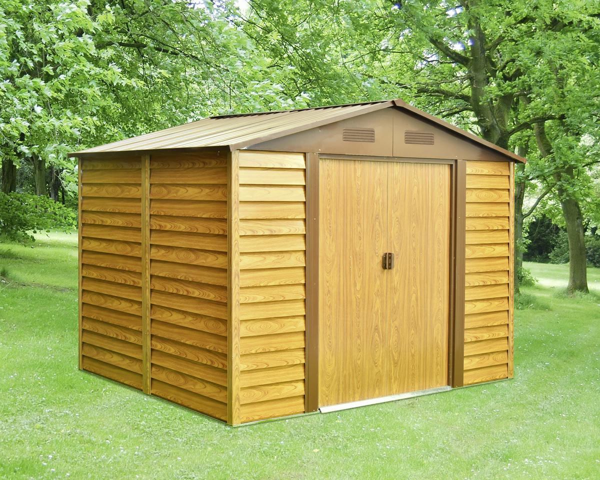 Gerätehaus Ohne Boden 278x215x323 - Hellbraun, Basics, Metall (278/215/323cm)
