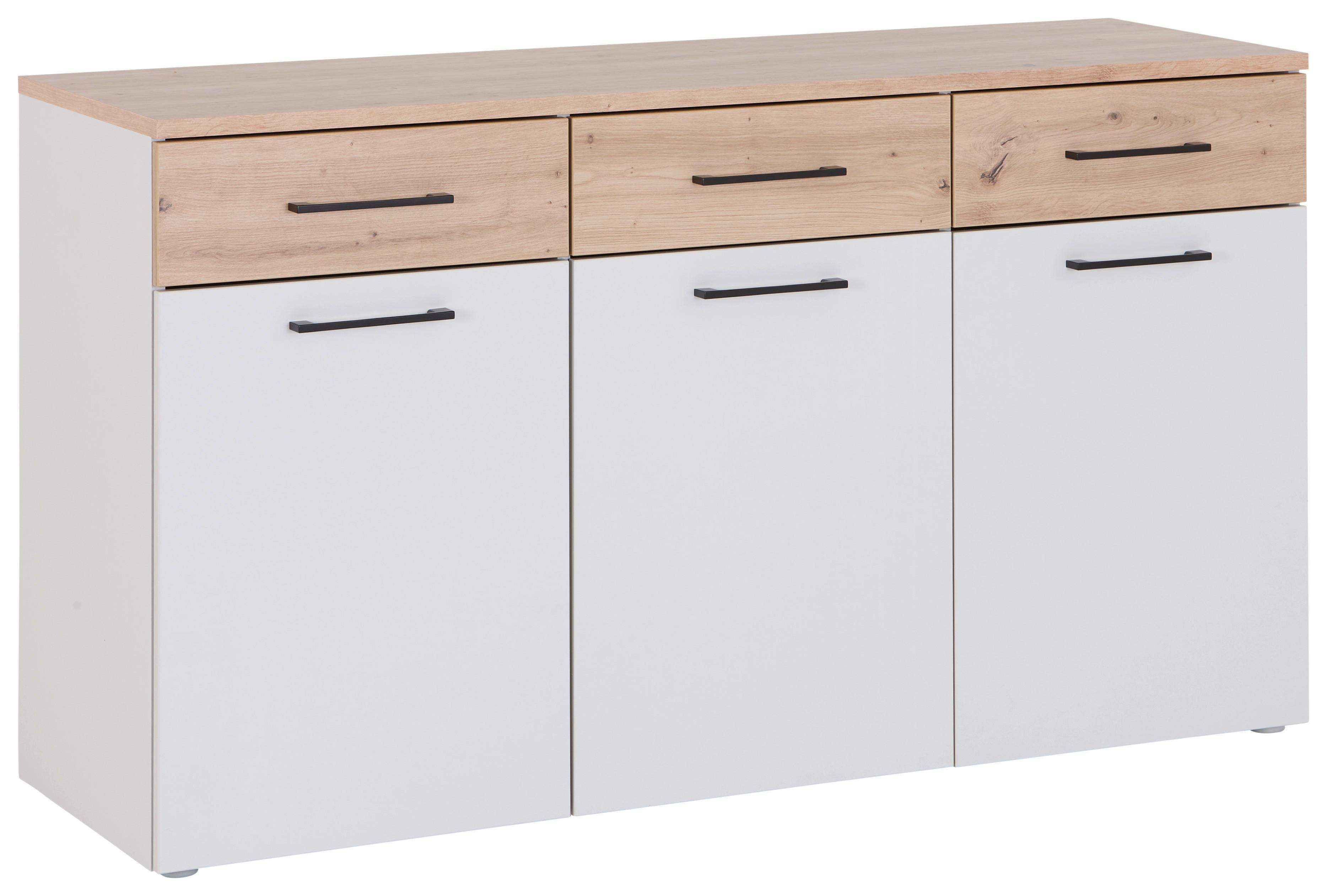 Kommode 150cm Kontor K12 Eiche Dekor - Eichefarben/Grau, MODERN, Holzwerkstoff (150/87,6/47cm)