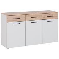 Kommode 150cm Kontor K12 Eiche Dekor - Eichefarben/Grau, MODERN, Holzwerkstoff (150/87,6/47cm)