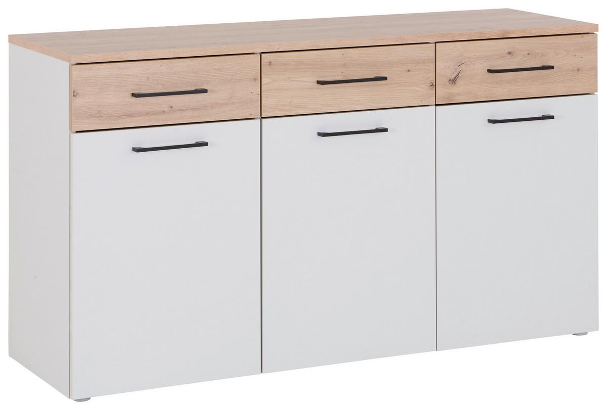 Kommode 150cm Kontor K12 Eiche Dekor - Eichefarben/Grau, MODERN, Holzwerkstoff (150/87,6/47cm)