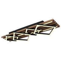 LED-Deckenleuchte 67344d3 Obrien - Dunkelbraun/Schwarz, Natur, Holzwerkstoff/Kunststoff (82/31/9,5cm) - Globo