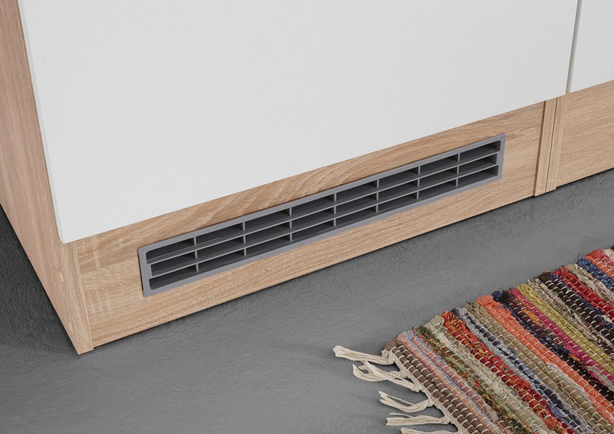 Küchenzeile Economy mit Geräten 280 cm Weiß/Eiche Dekor Modern - Eichefarben/Weiß, Basics, Holzwerkstoff (280cm) - Respekta