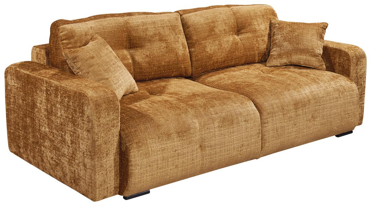 Schlafsofa Bullet Goldfarben B: 235 cm - Goldfarben/Schwarz, KONVENTIONELL, Textil (235/88/120cm) - MID.YOU