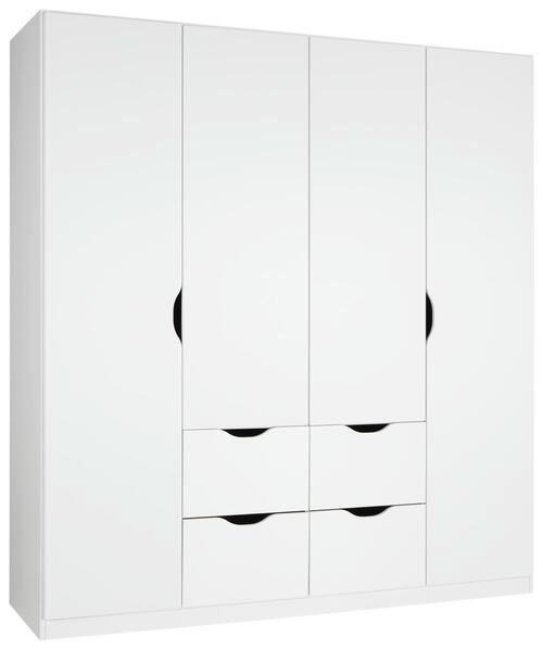 Šatní Skříň S Otočnými Dveřmi White, Bílá - bílá, Konvenční, kompozitní dřevo (181/197/54cm)