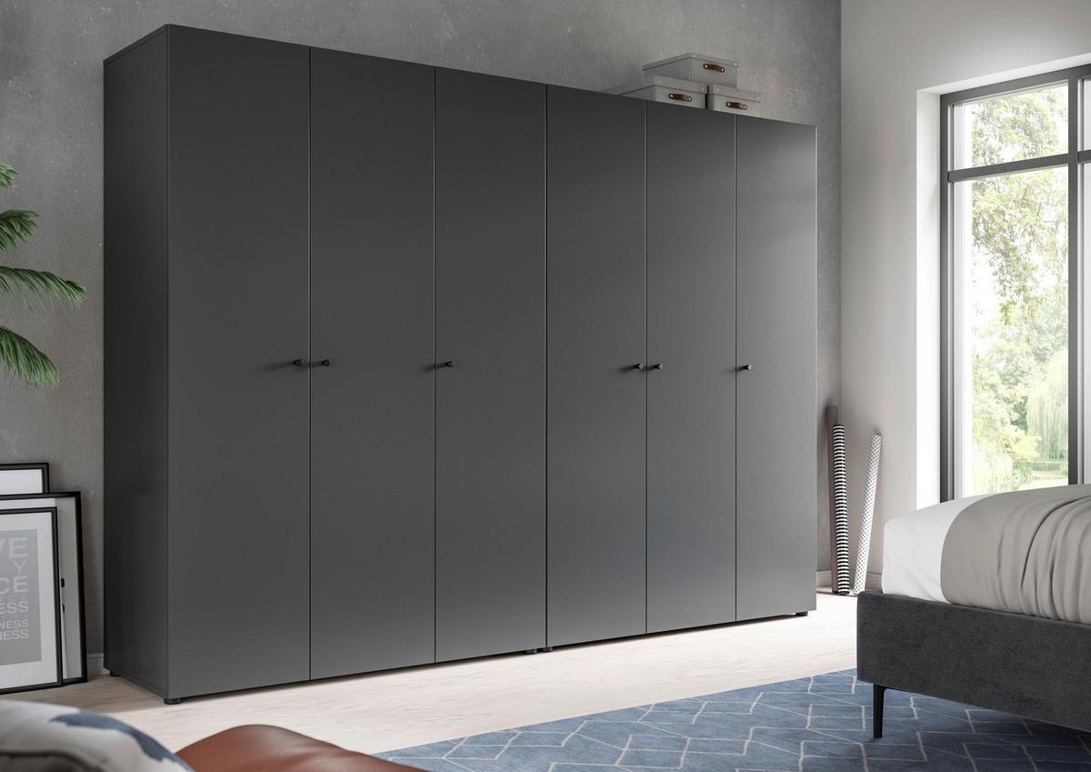 Drehtürenschrank Darwin, Anthrazit B: 240 Cm - Anthrazit, MODERN, Holzwerkstoff (240/176/51cm) - MID.YOU