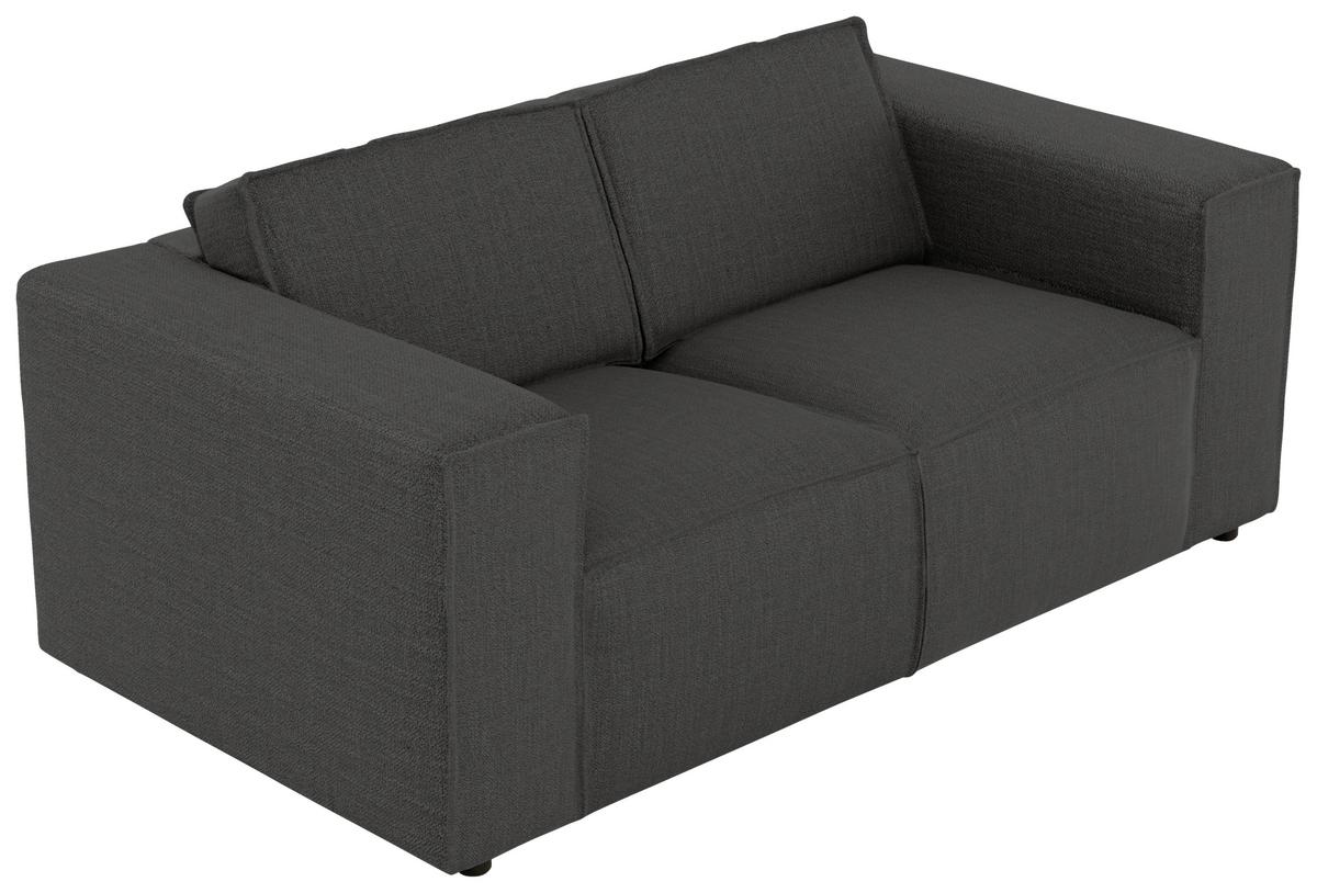 2-sitzer-sofa Dice Anthrazit - Anthrazit/Schwarz, MODERN, Textil (185/80/102cm) - MID.YOU
